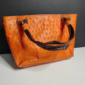 Cecconi Piero Genuine Leather Made in Italy Orange Handbag